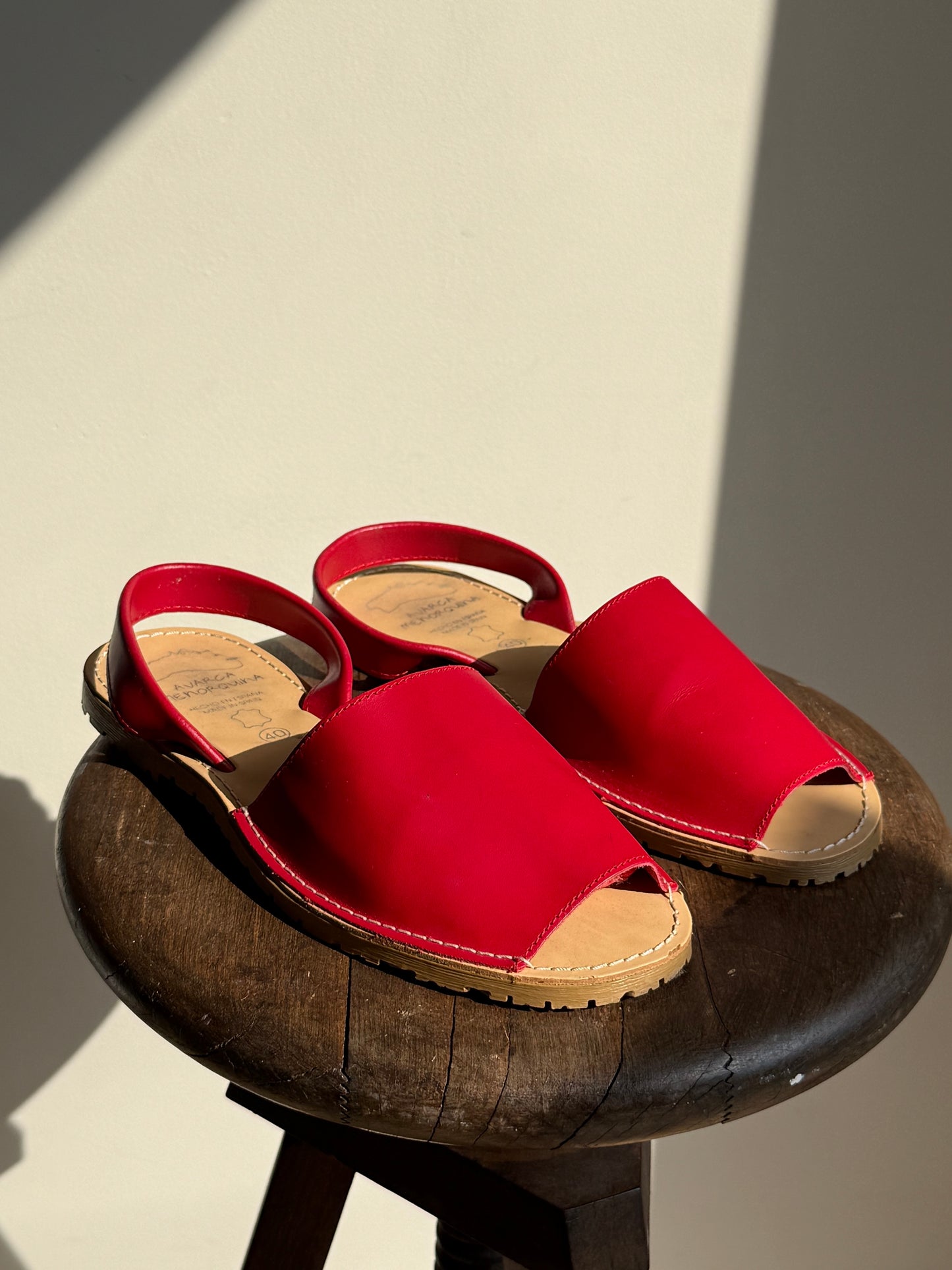 Spanish Leather Slingback Sandals, 40