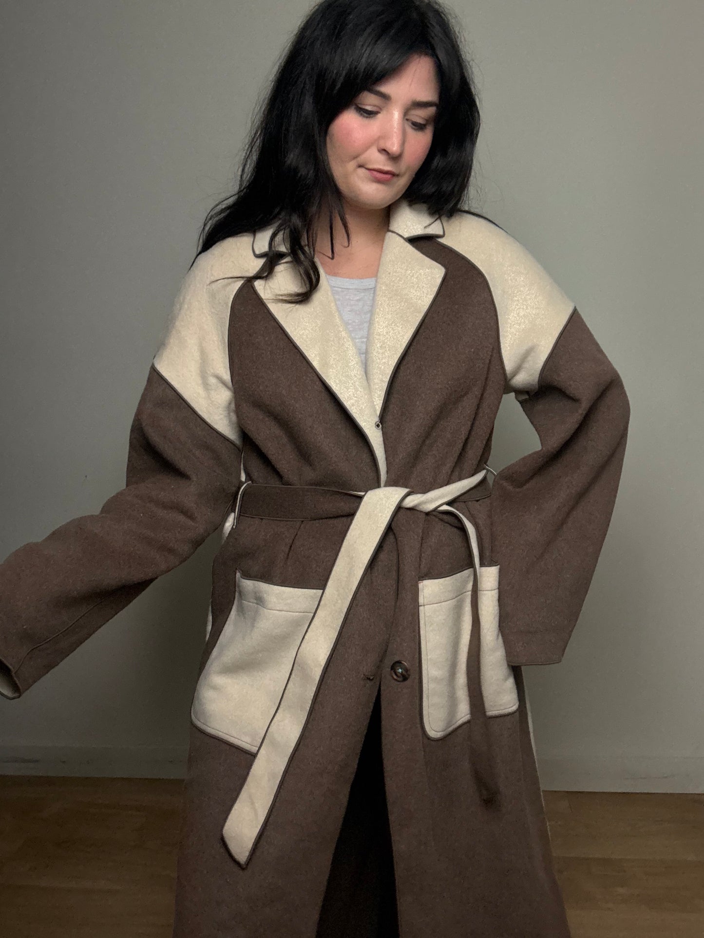 White Stuff Contrast Wool Coat, 18