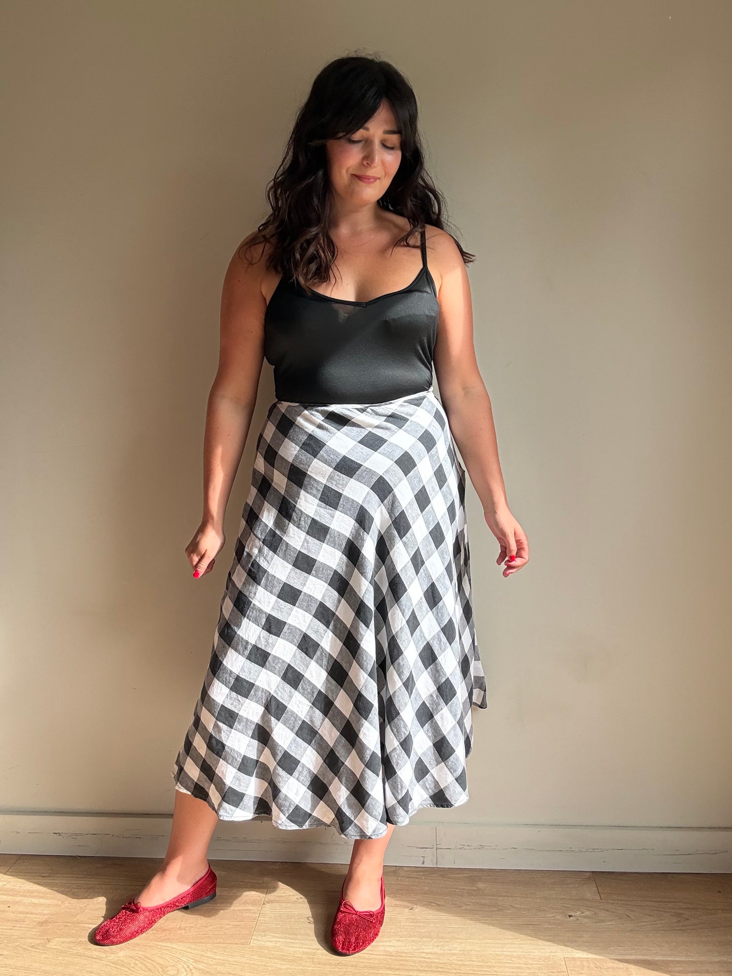 Vintage Hobbs Gingham Check Skirt, 10-12