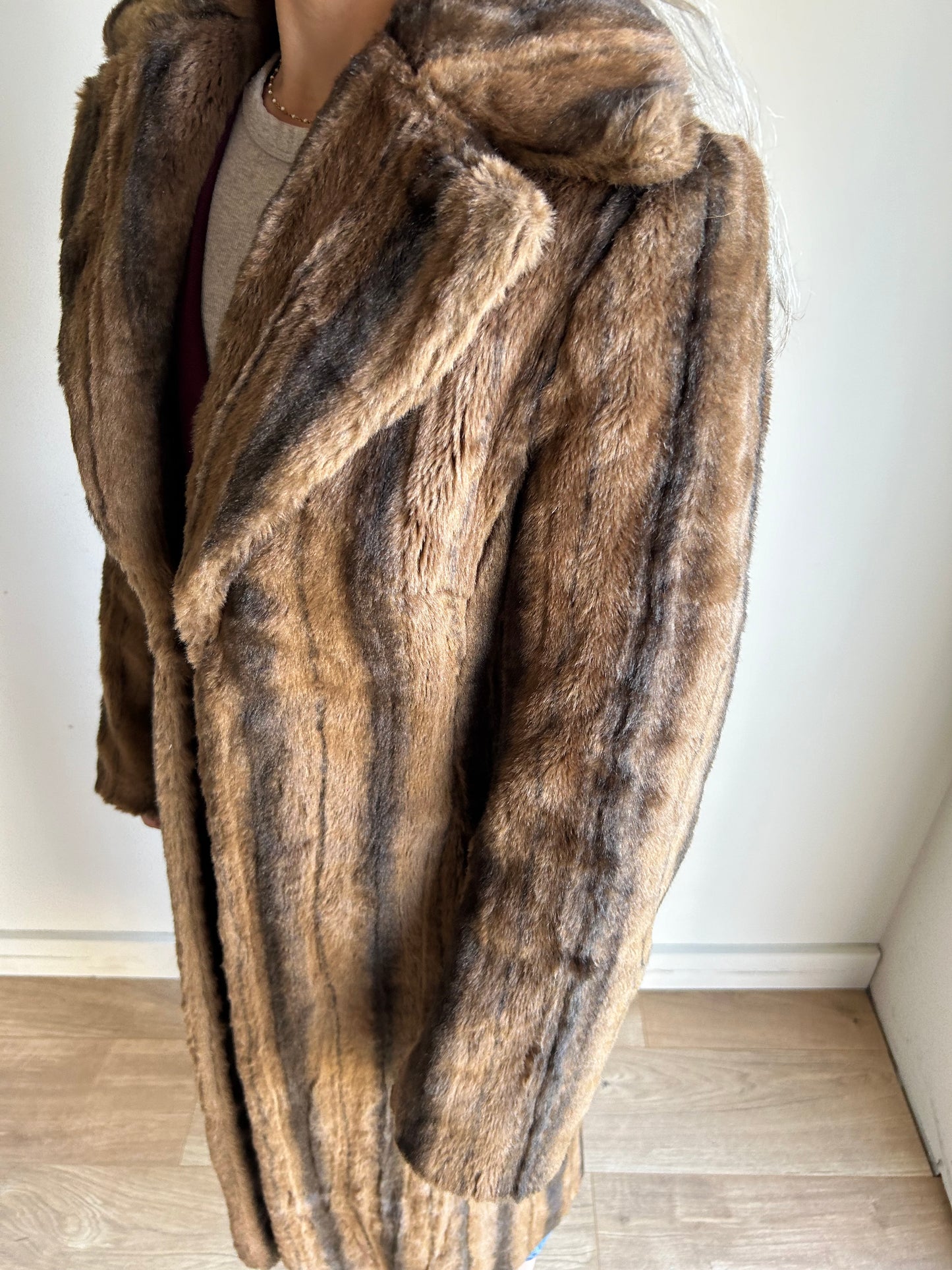 Karen Millen Faux Fur Long Coat, 10