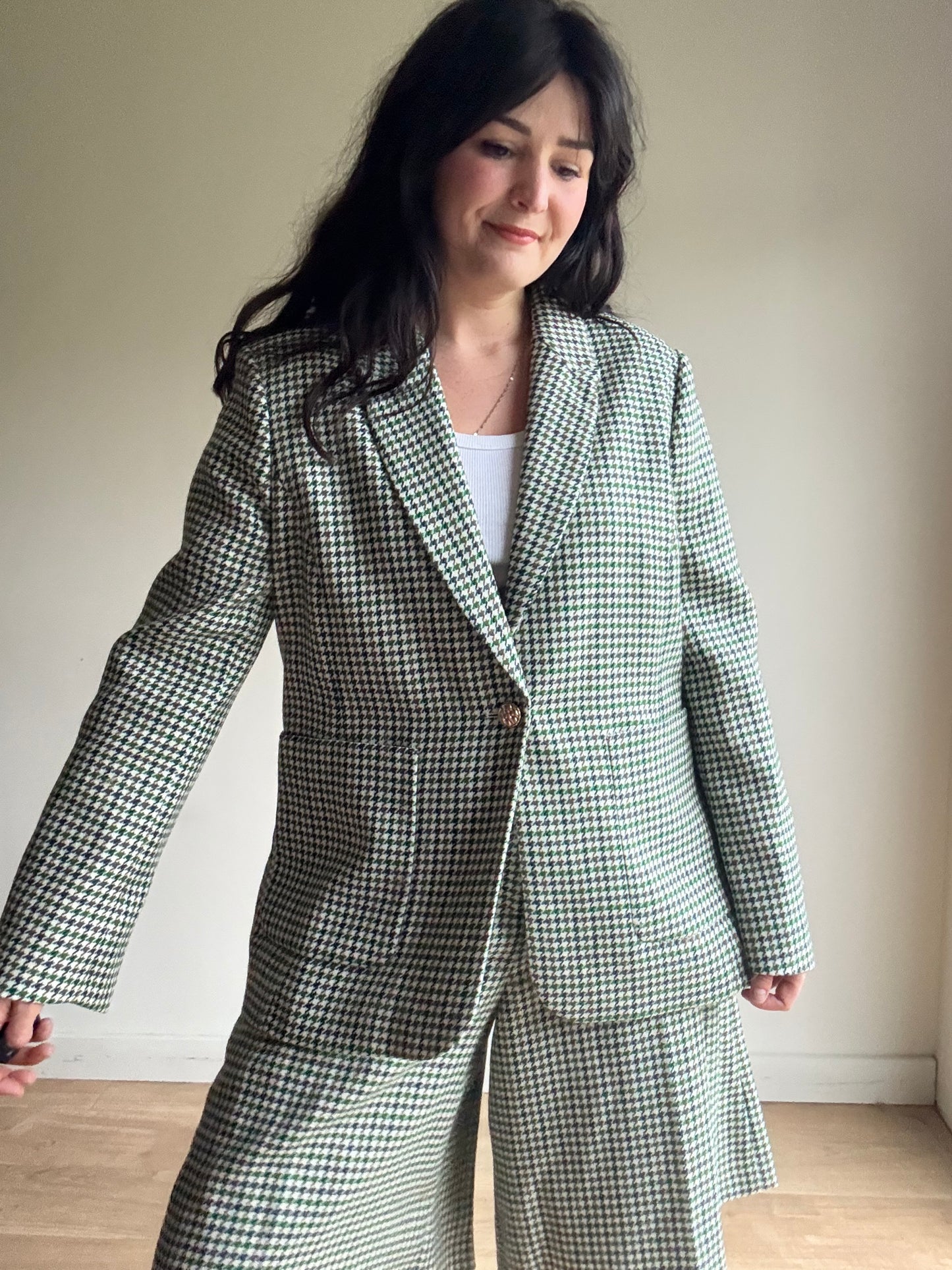 LK Bennett NEW Houndstooth Wool Blazer, 18