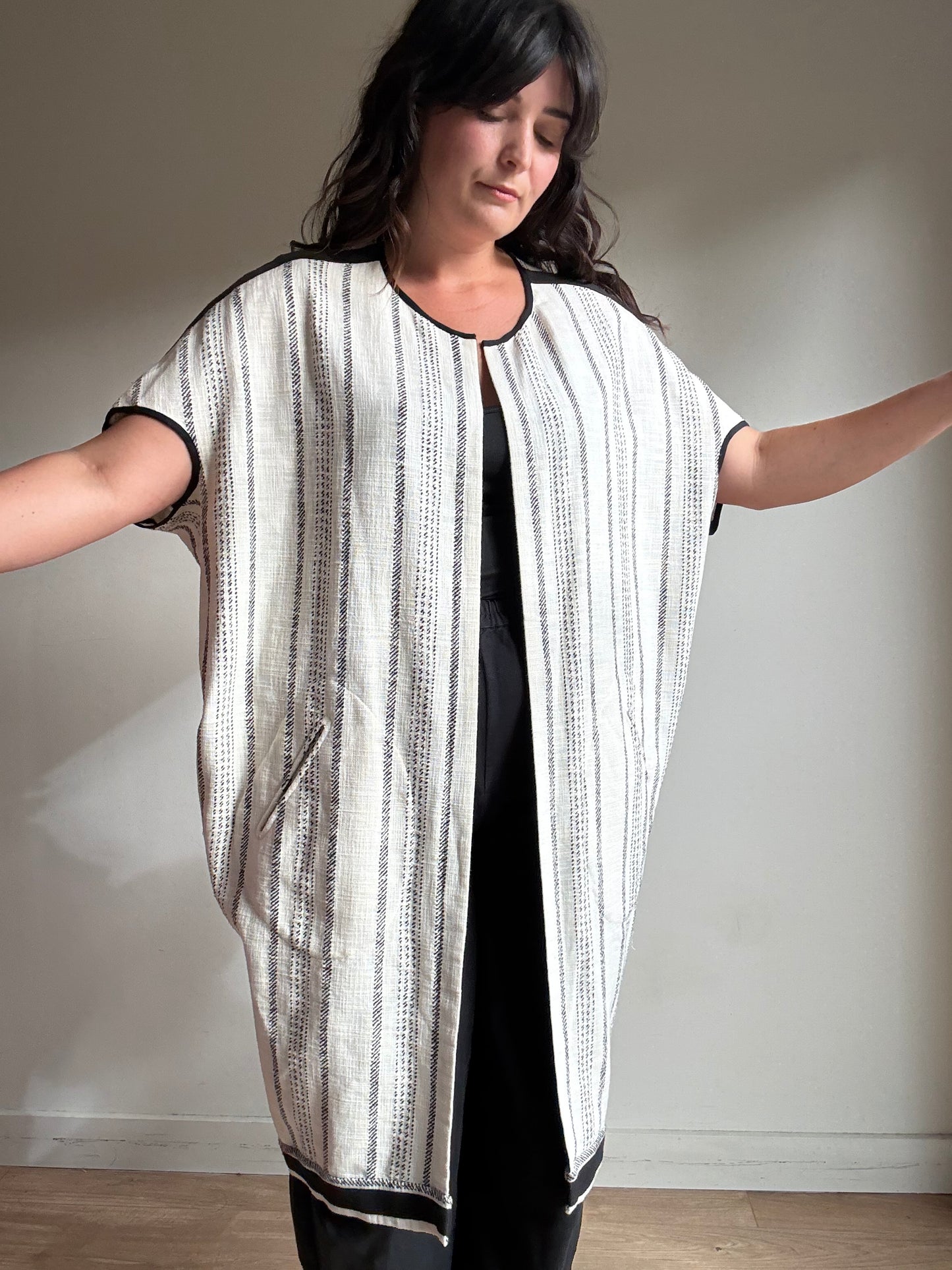 Zero + Maria Cornejo Embroidered Tapestry Open Coat, M-L