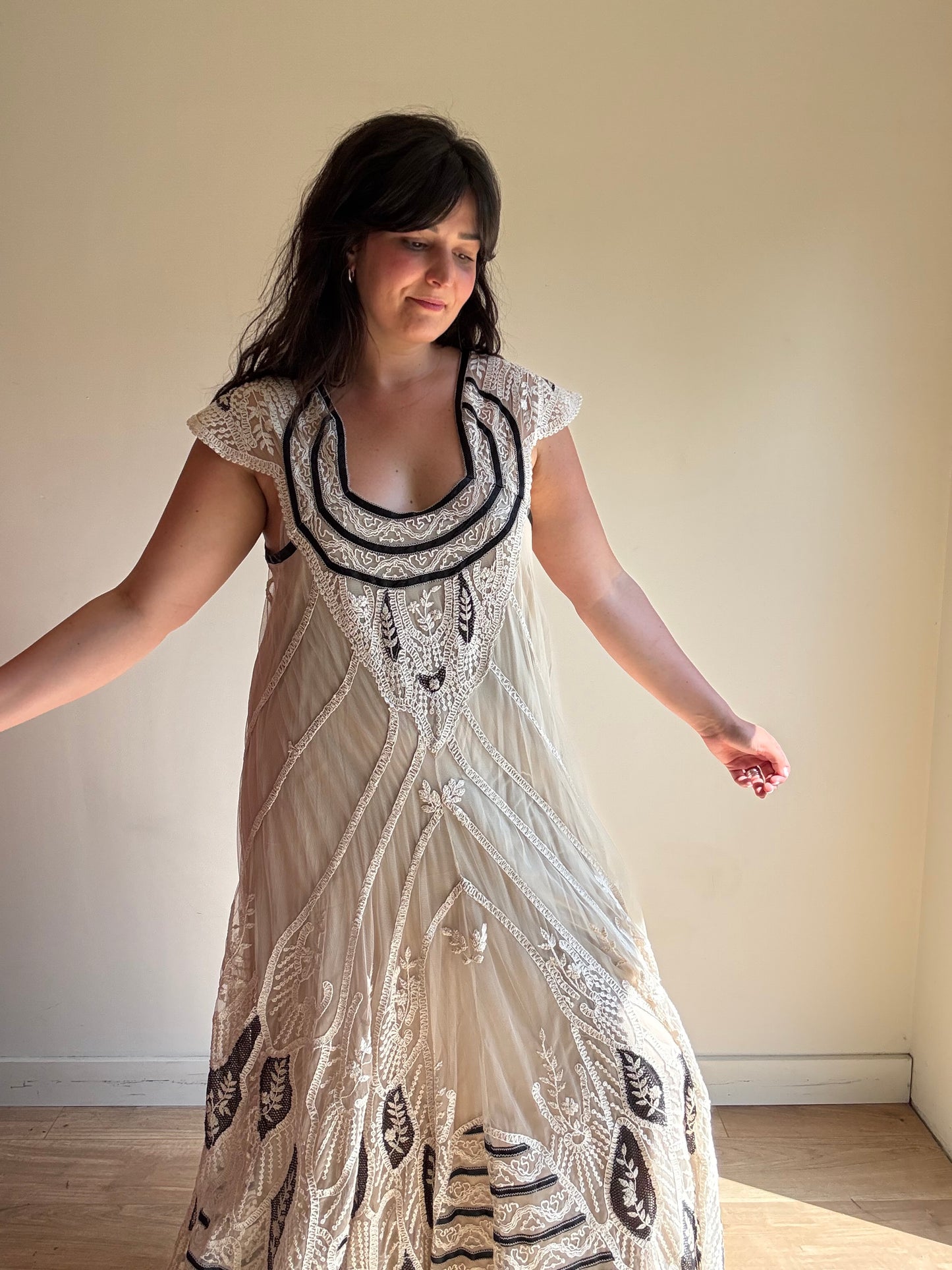 Free People NEW Ethereal Lace Embroidered Dress, XL