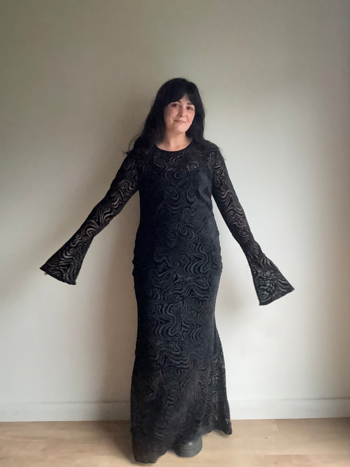 Kai Collective Marble Sheer Mesh Dress, XL