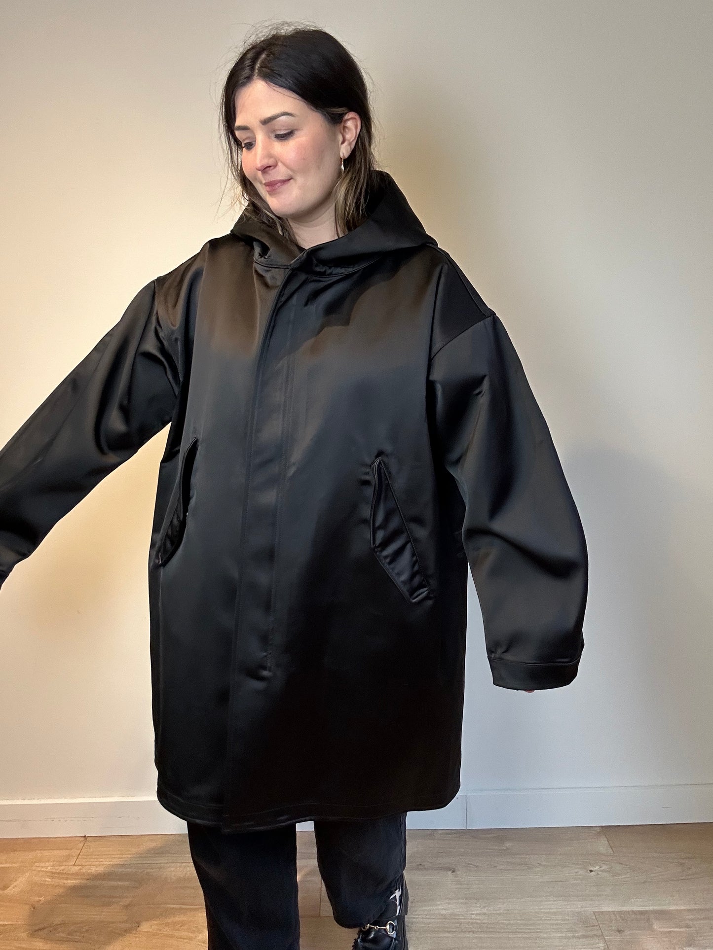 Nomia Black Balloon Coat - Size S Oversized