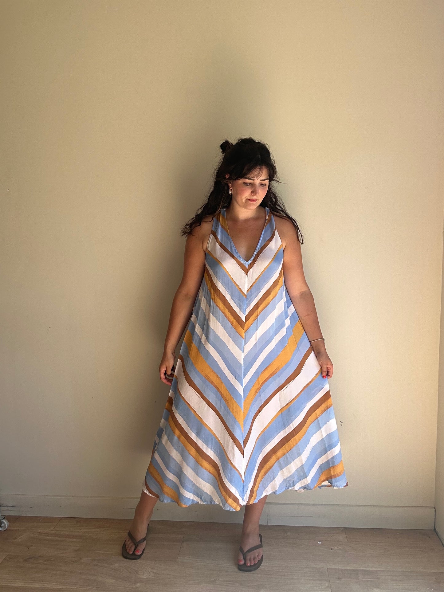 Monsoon Stripe Halter Dress, L