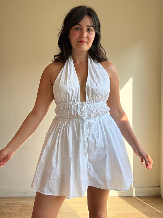 Zara Playsuit Halter Open Back, M