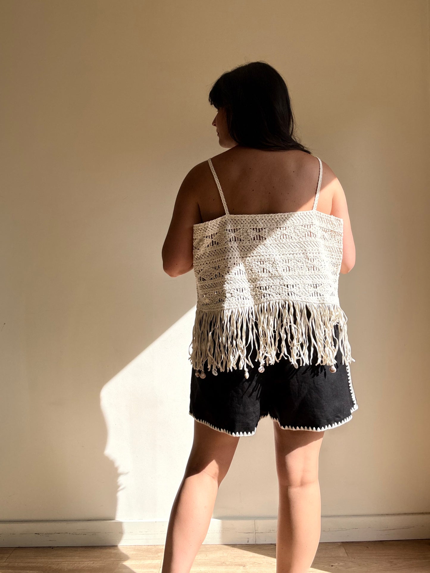 M&S Crochet and Fringe Top, 18