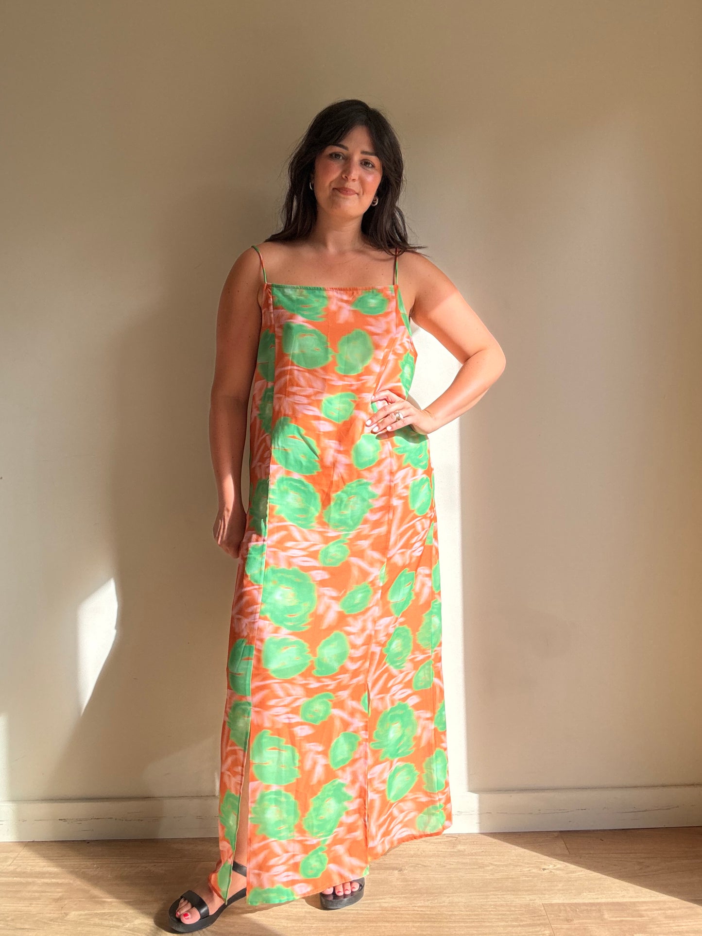 Ganni Crepe Printed Midi Dress, 44