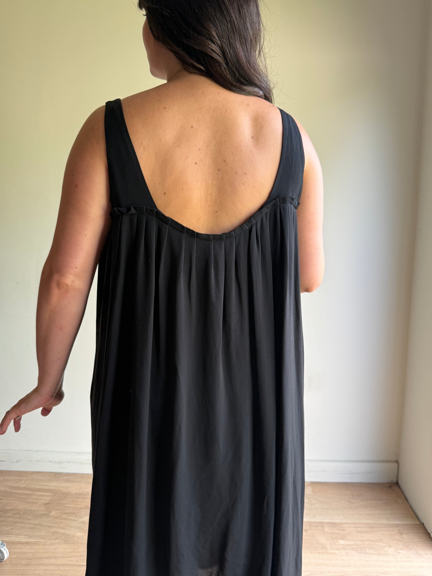 Vintage Nicole Farhi Pure Silk Pleated Panel Dress, 16