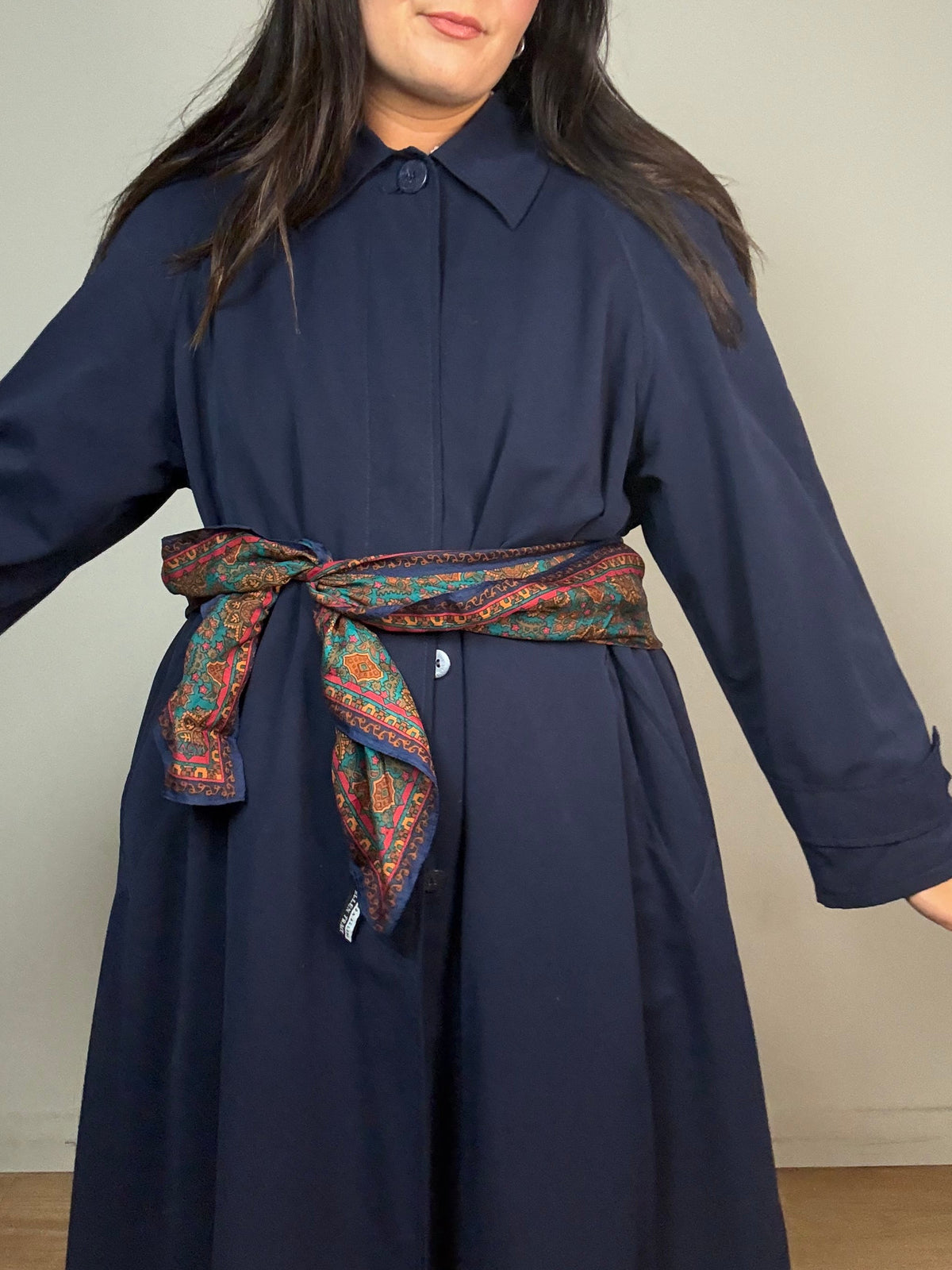Vintage St Michaels Navy Trench, L