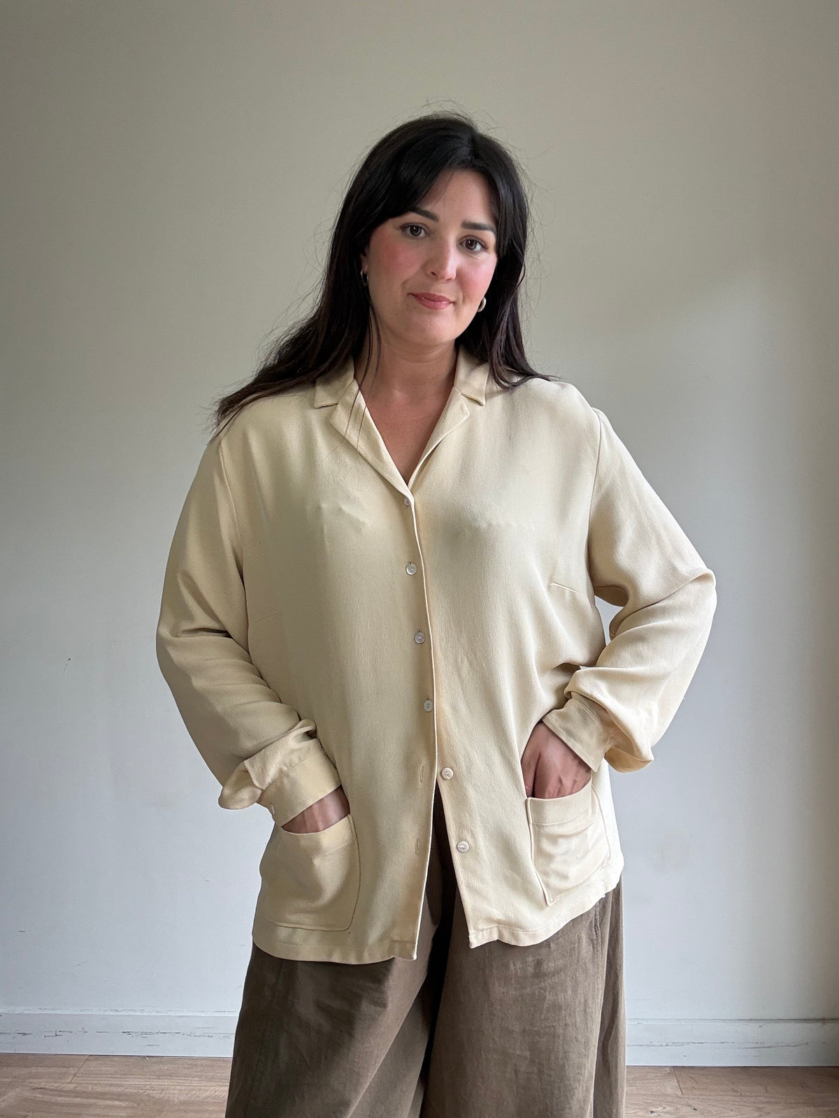 Vintage M&S Silk Shirt, L