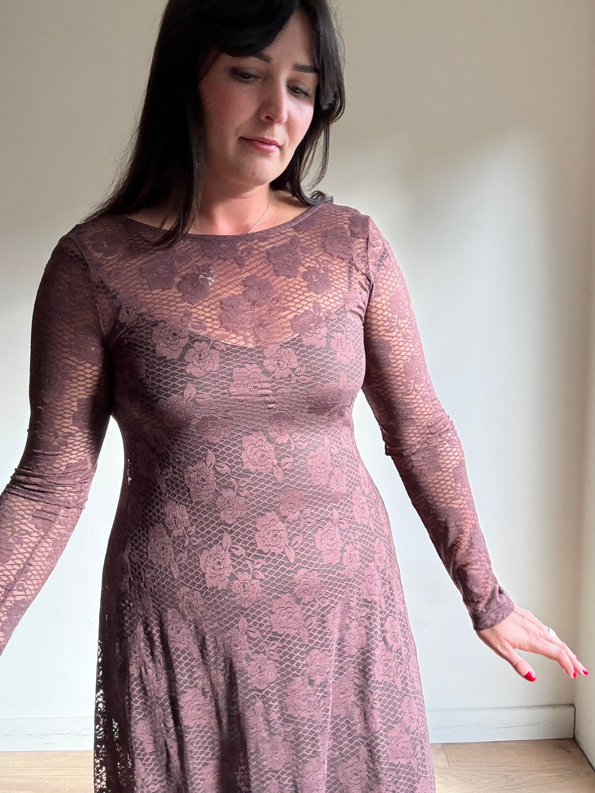 Mr Larkin Lace Scoop Back Dress, L