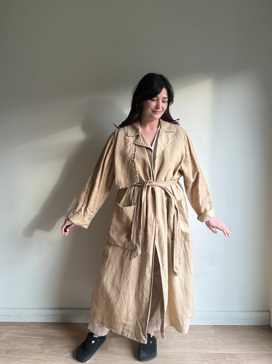 Raquel Allegra Pure Linen Duster Coat, 2 (M/L)