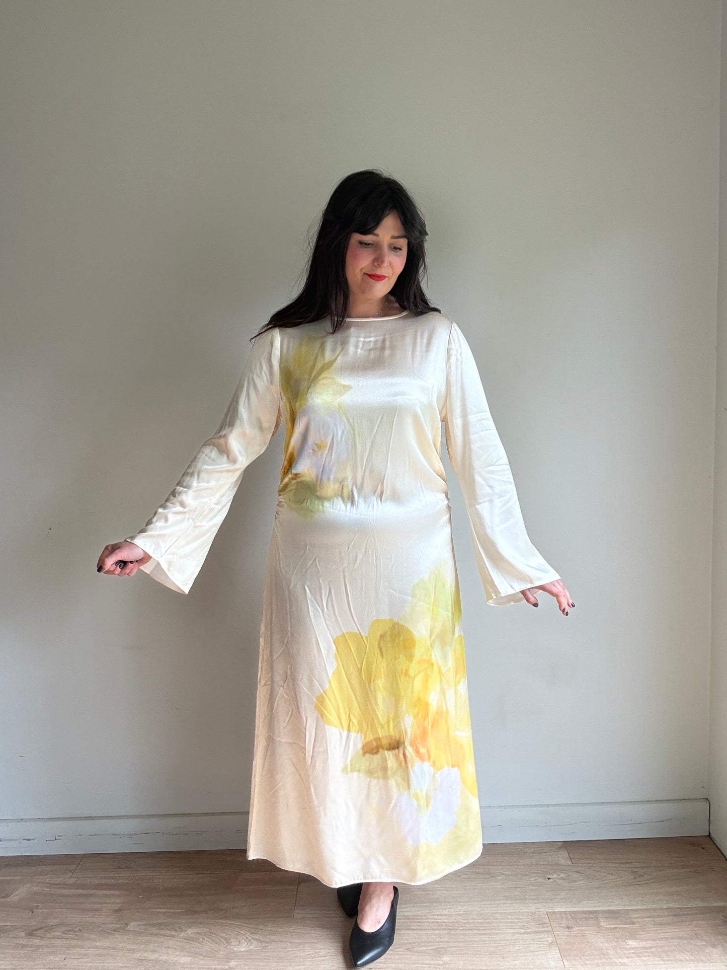 Monsoon NEW Satin Floral Maxi Dress, 16