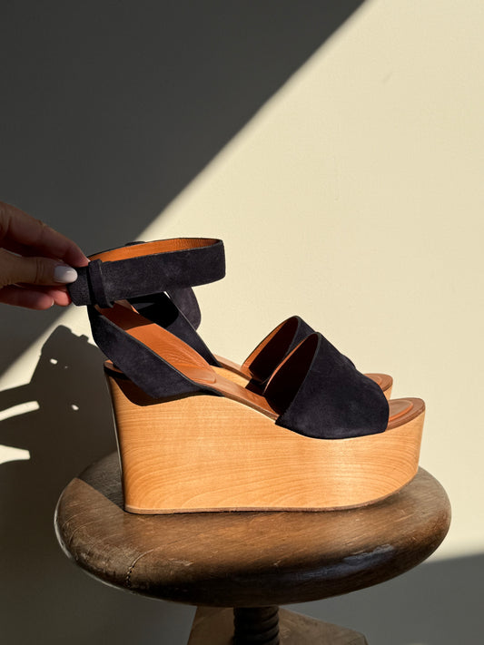 Celine Phoebe Philo Era Wedge Clog Sandals, 40