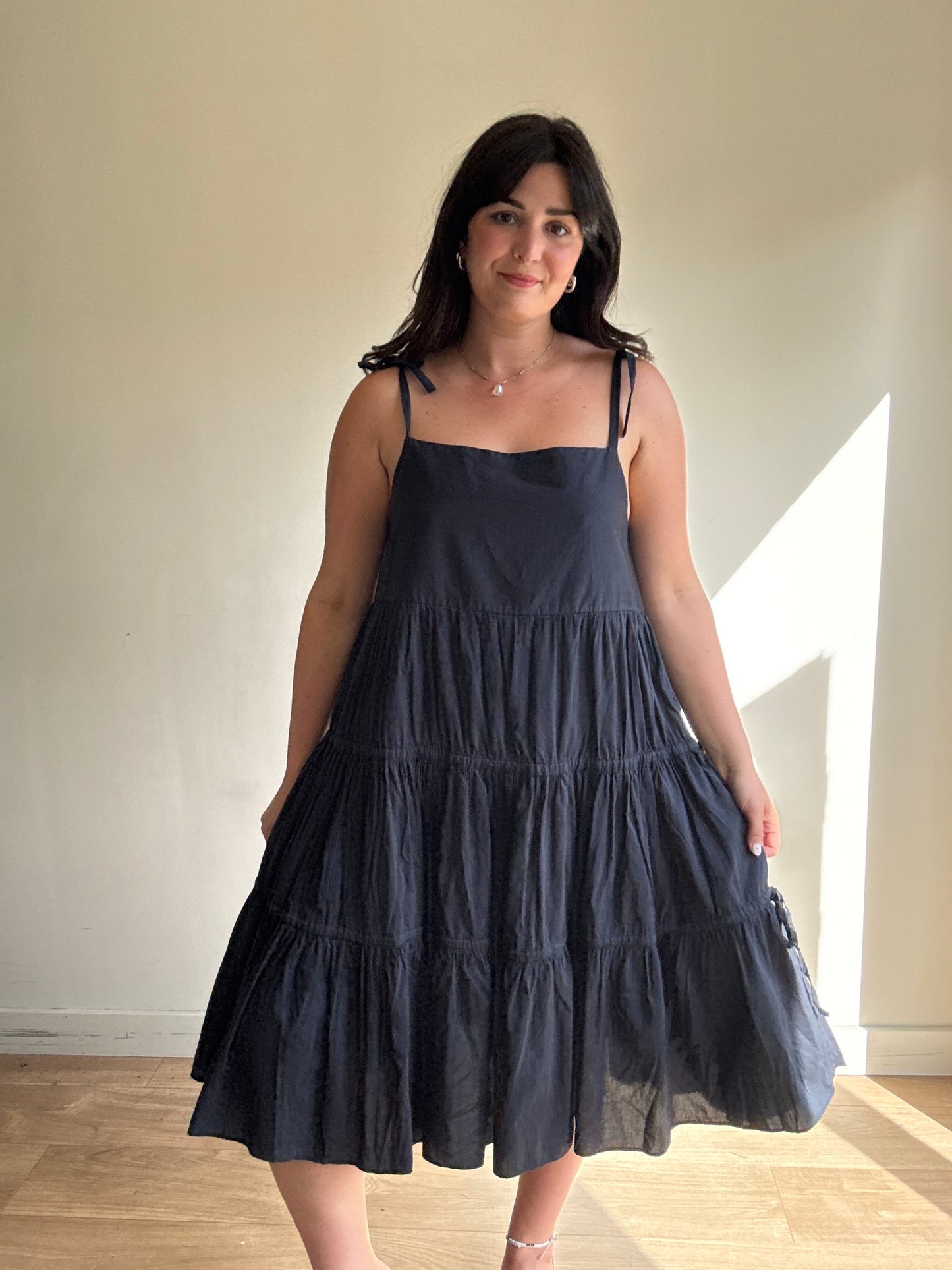 YMC Tiered Cotton Silk Pamela Dress, L
