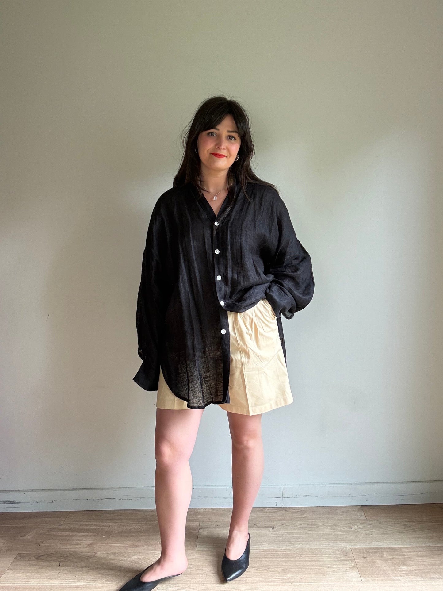 Vintage Cotton Mix Pleat Front Shorts, 12-14