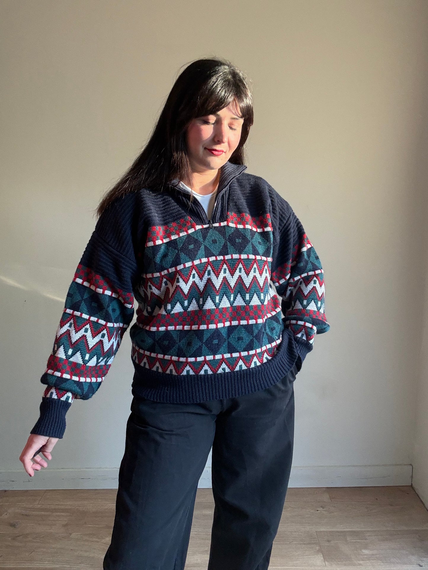 Vintage 80’s Quarter Zip Jumper, M