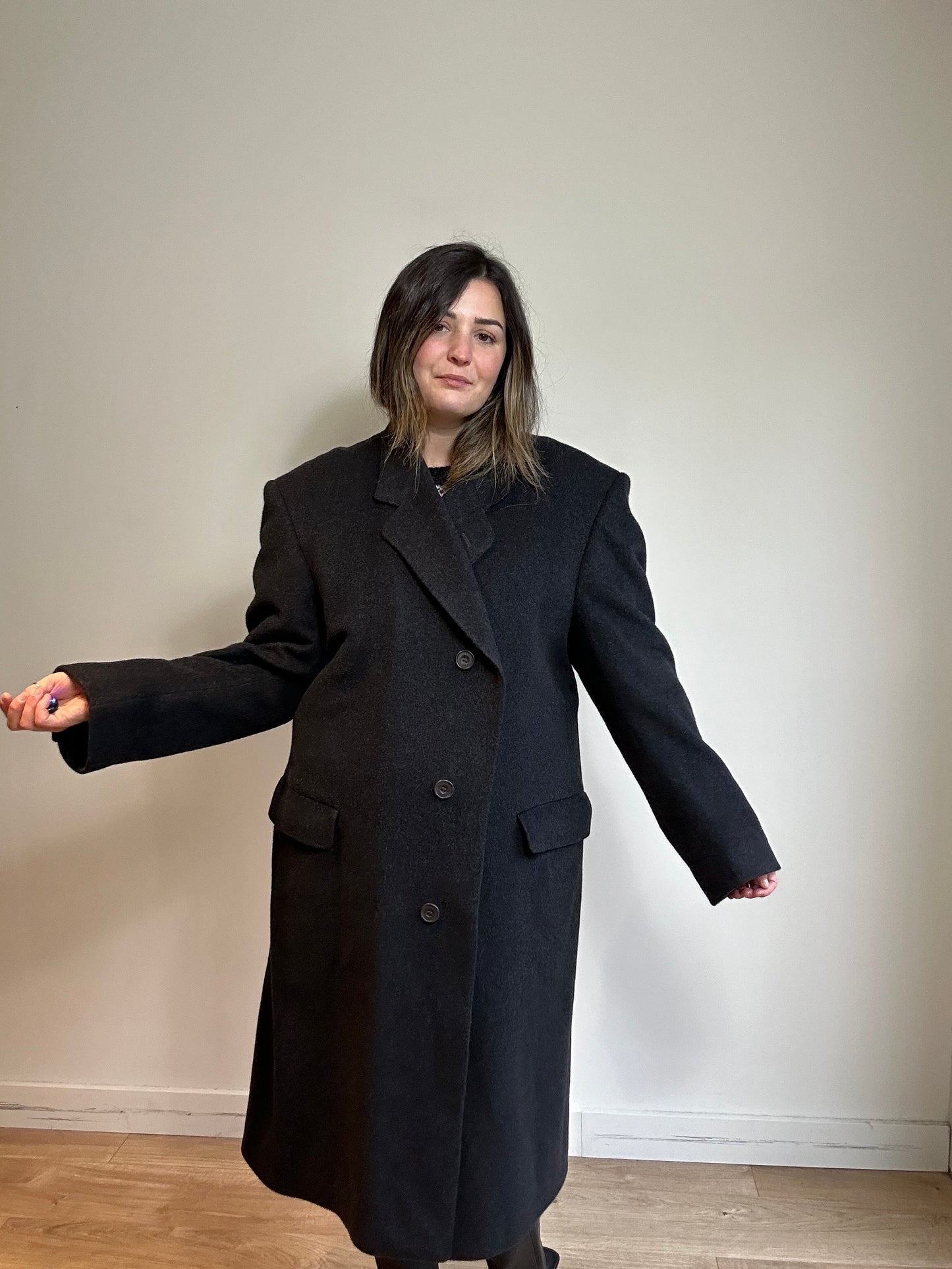 Pure Cashmere Tailored Coat - Size XXL