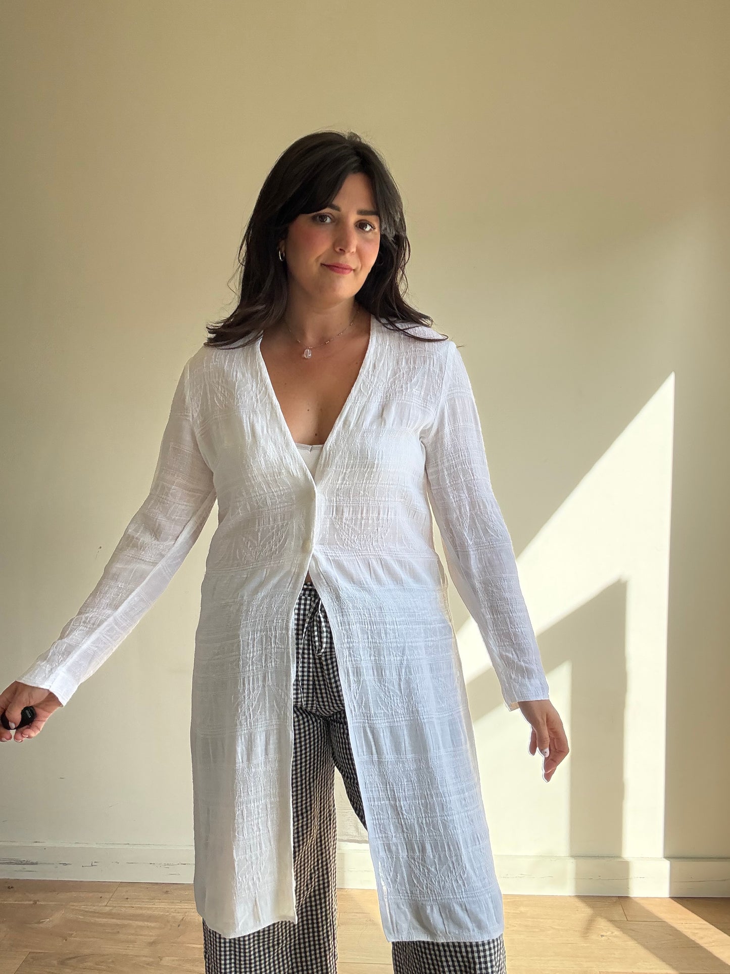 Vintage RR Linen Mix Longline Top, M
