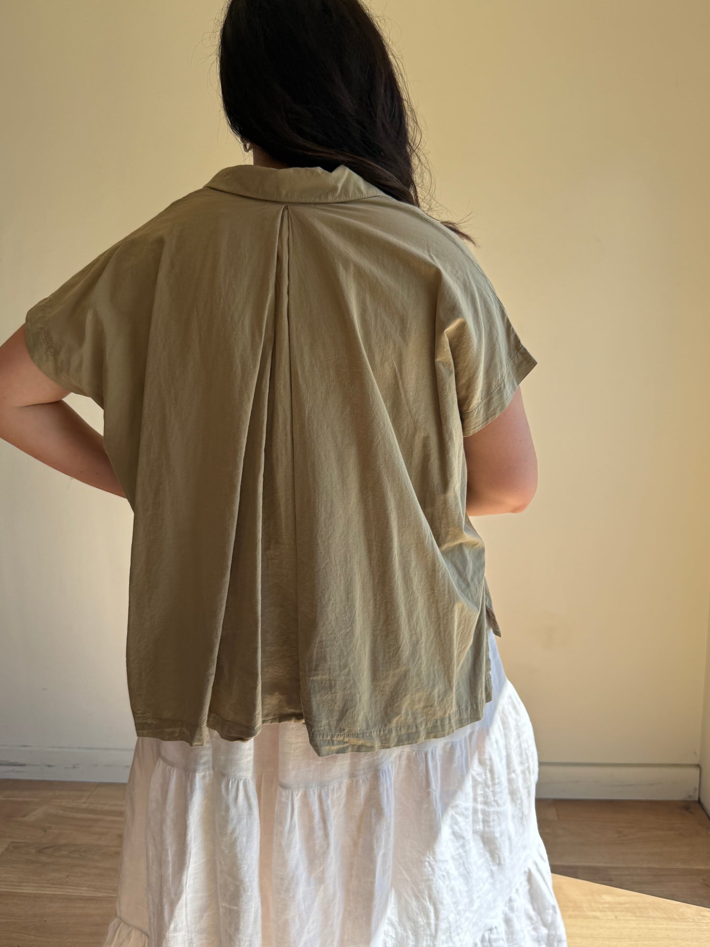 Black Crane Boxy Open Shirt, One Size