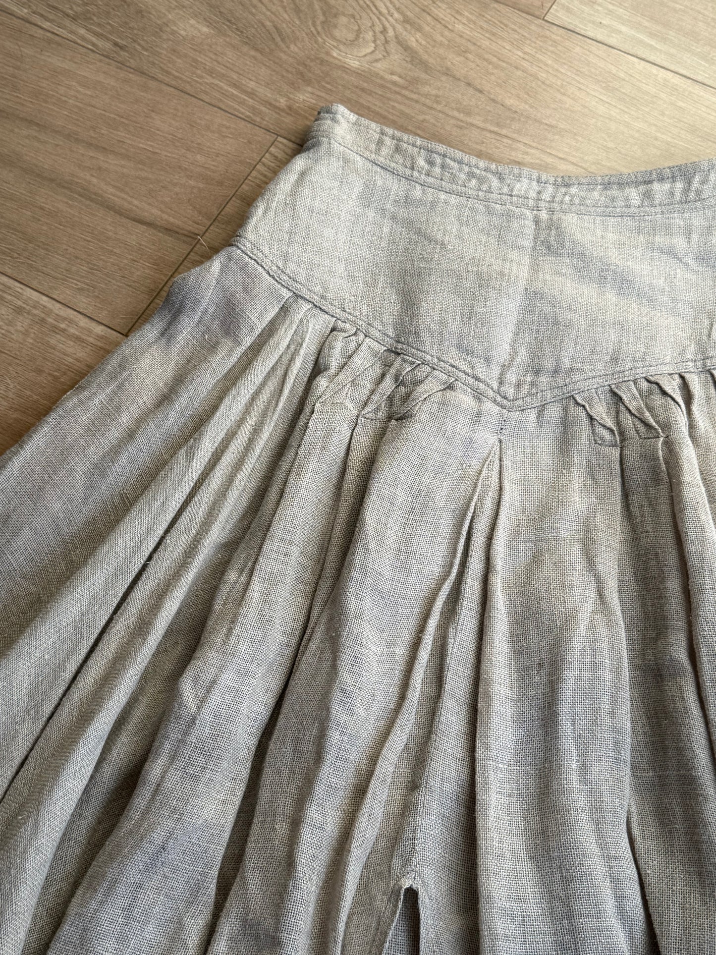 Vintage Umberto Ginocchietti Italian Linen Pleated Skirt, 8