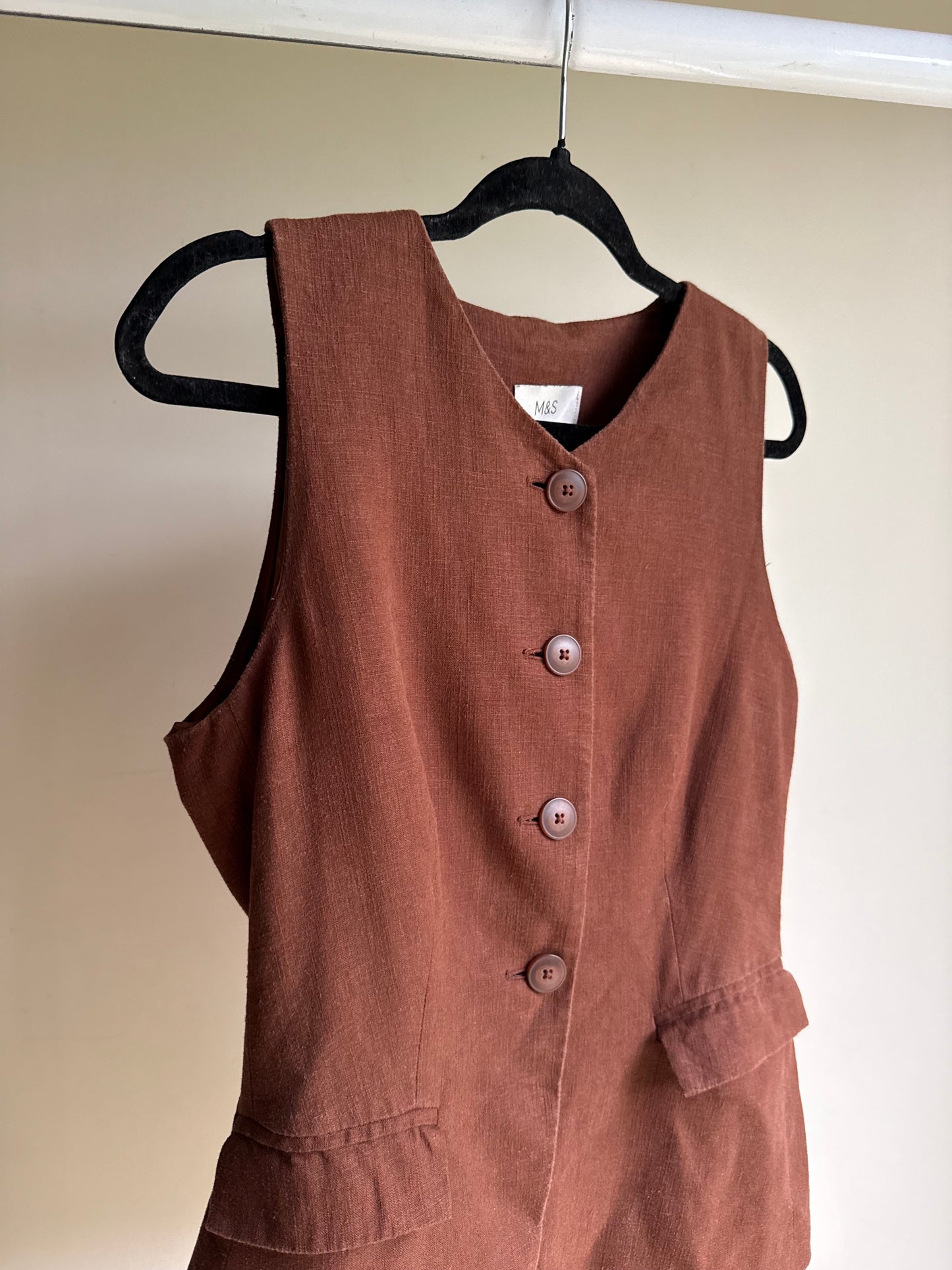 M&S Linen Mix Waistcoat, 8