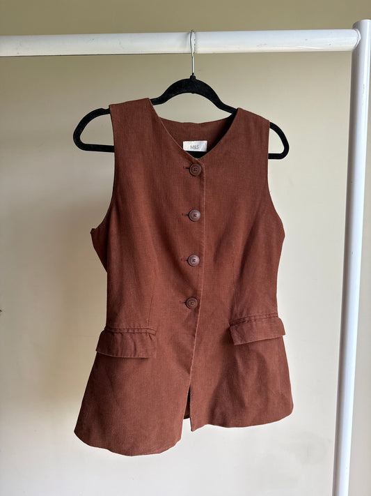 M&S Linen Mix Waistcoat, 8