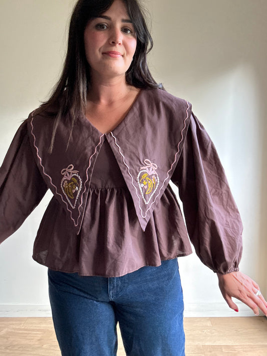 Made by SJP Embroidered Handmade Blouse, S/M