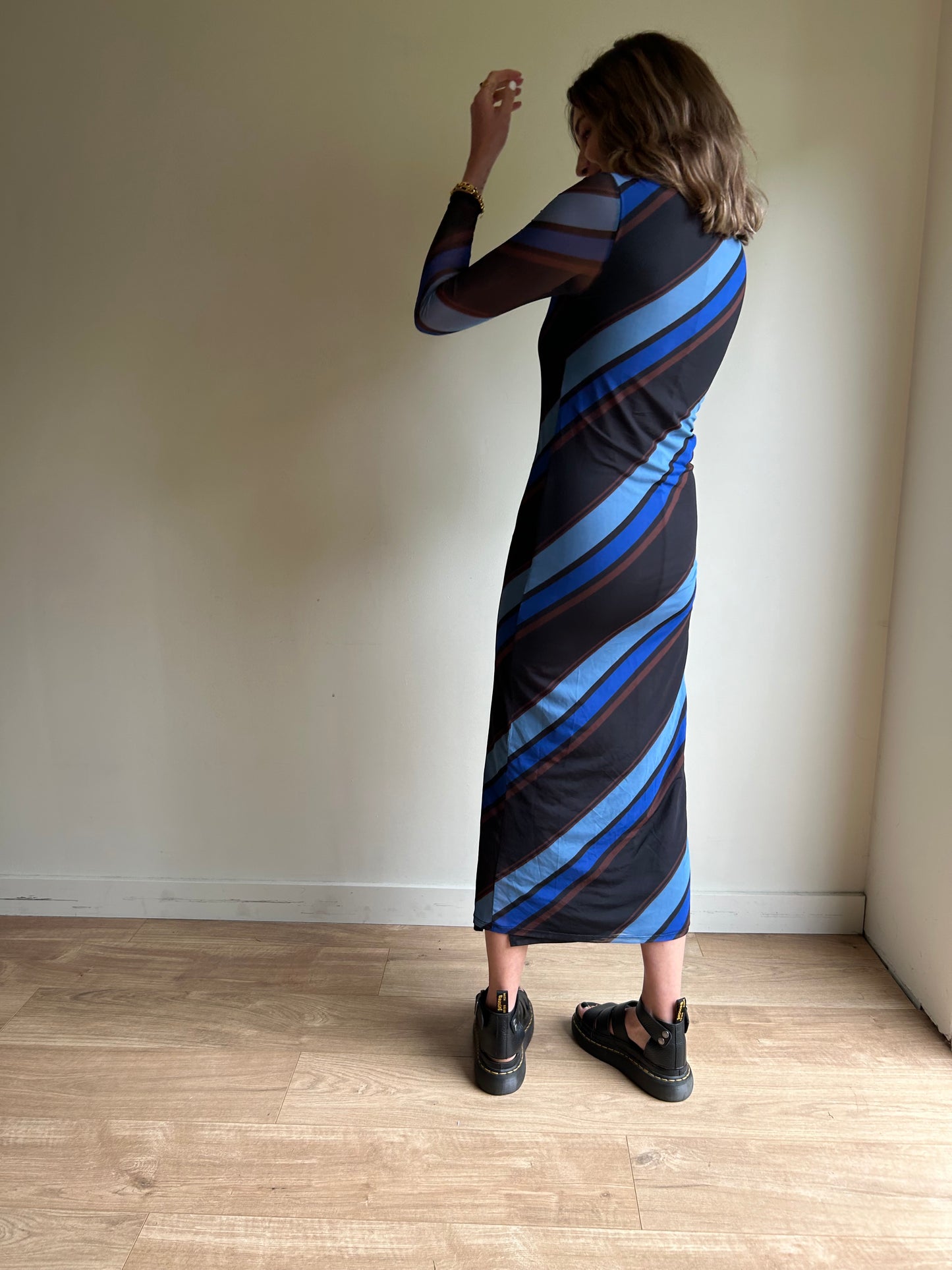 Stripe H&M Mesh Maxi Dress, XS