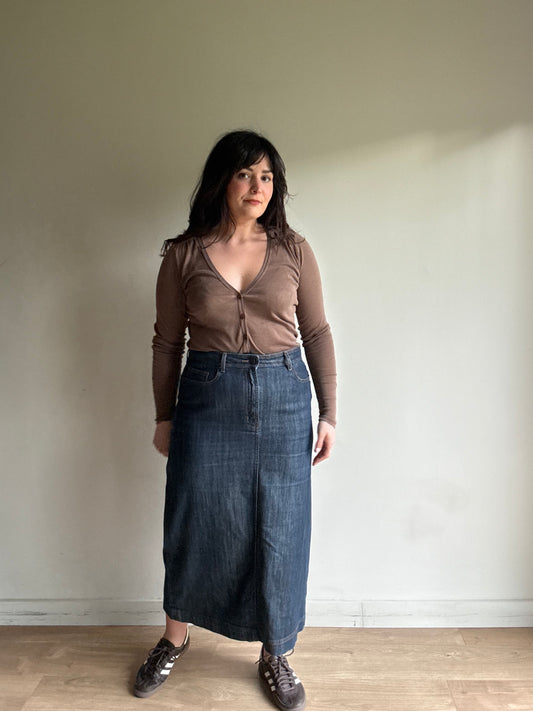 Boden Denim Cotton Skirt, 14L