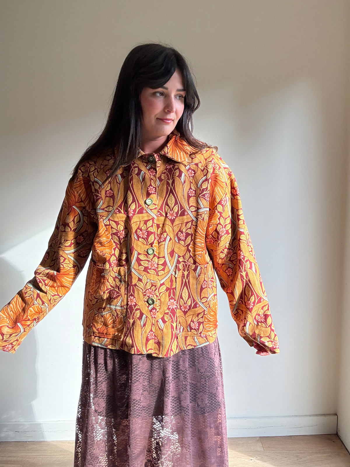 Handmade William Morris Boxy Jacket, XL