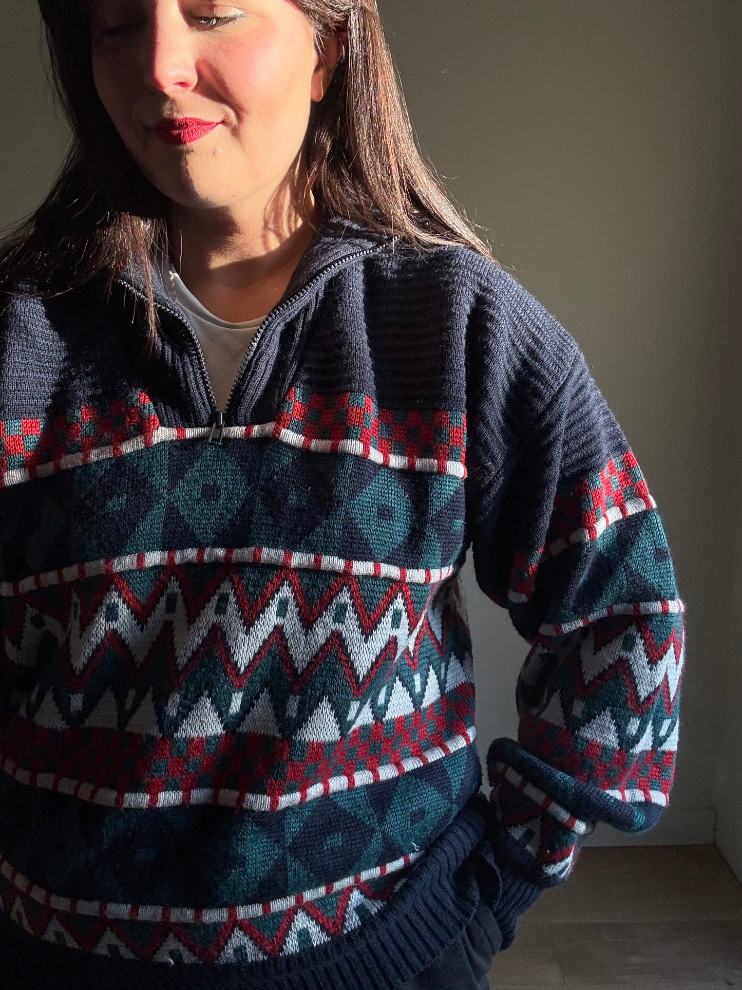 Vintage 80’s Quarter Zip Jumper, M