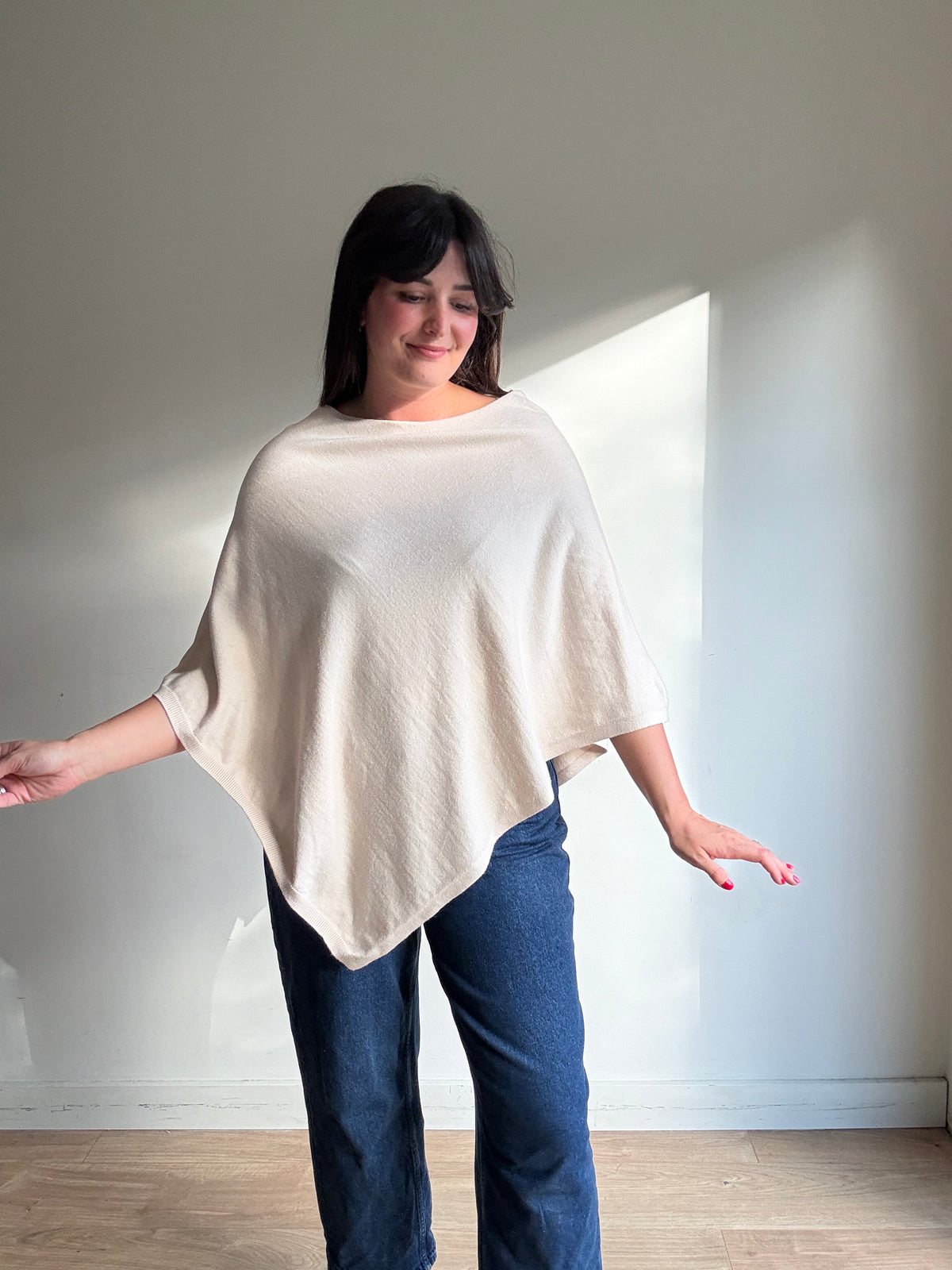 Triangle Cape Jumper Shawl, One Size