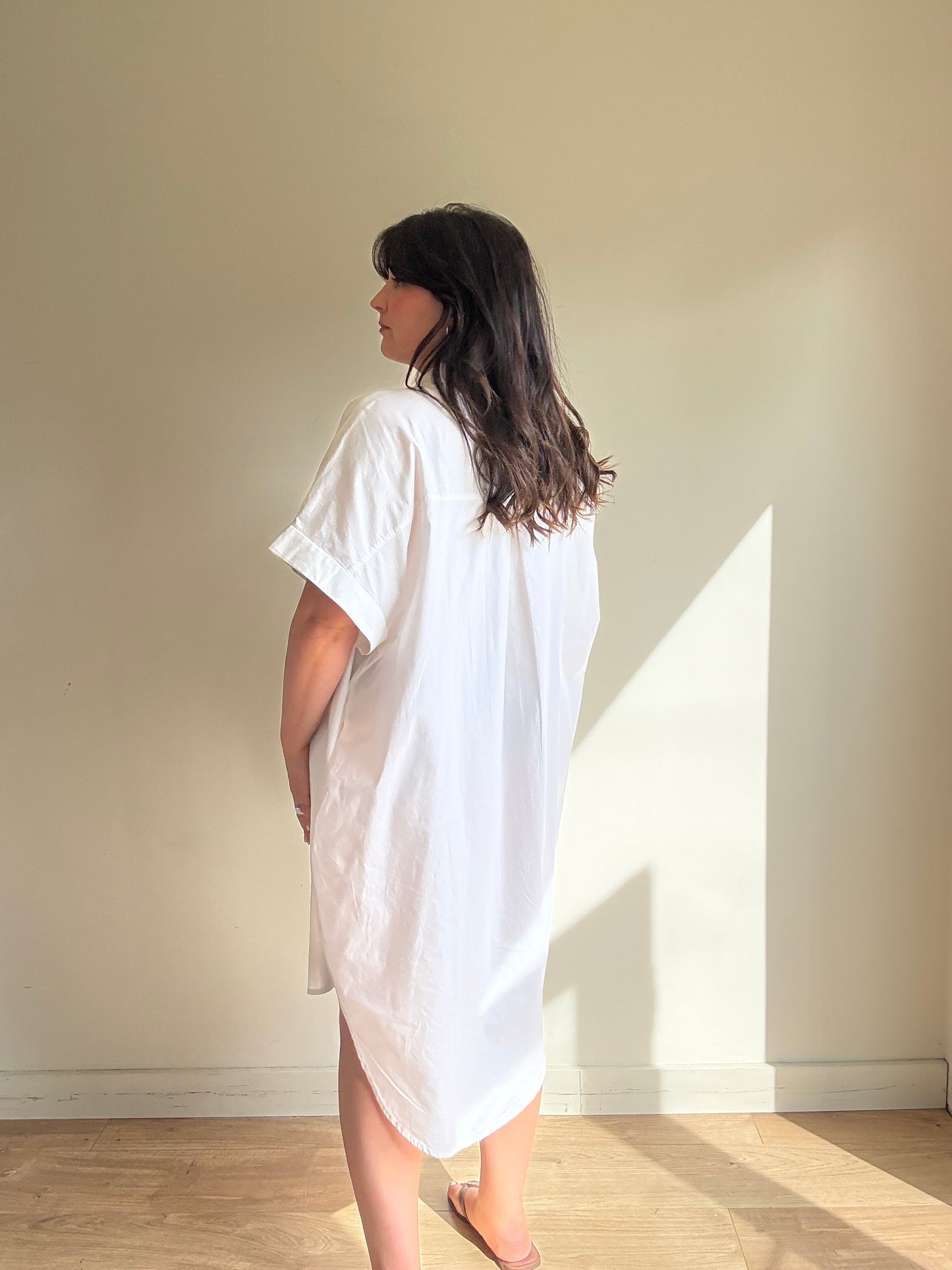 Monki NEW Cotton White Shirt Dress, XL (Copy)