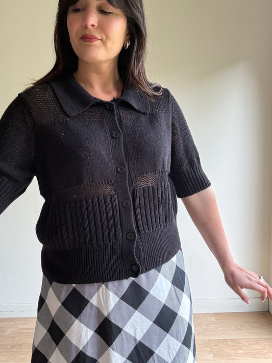 COS Cotton Open Knit Cardigan, L