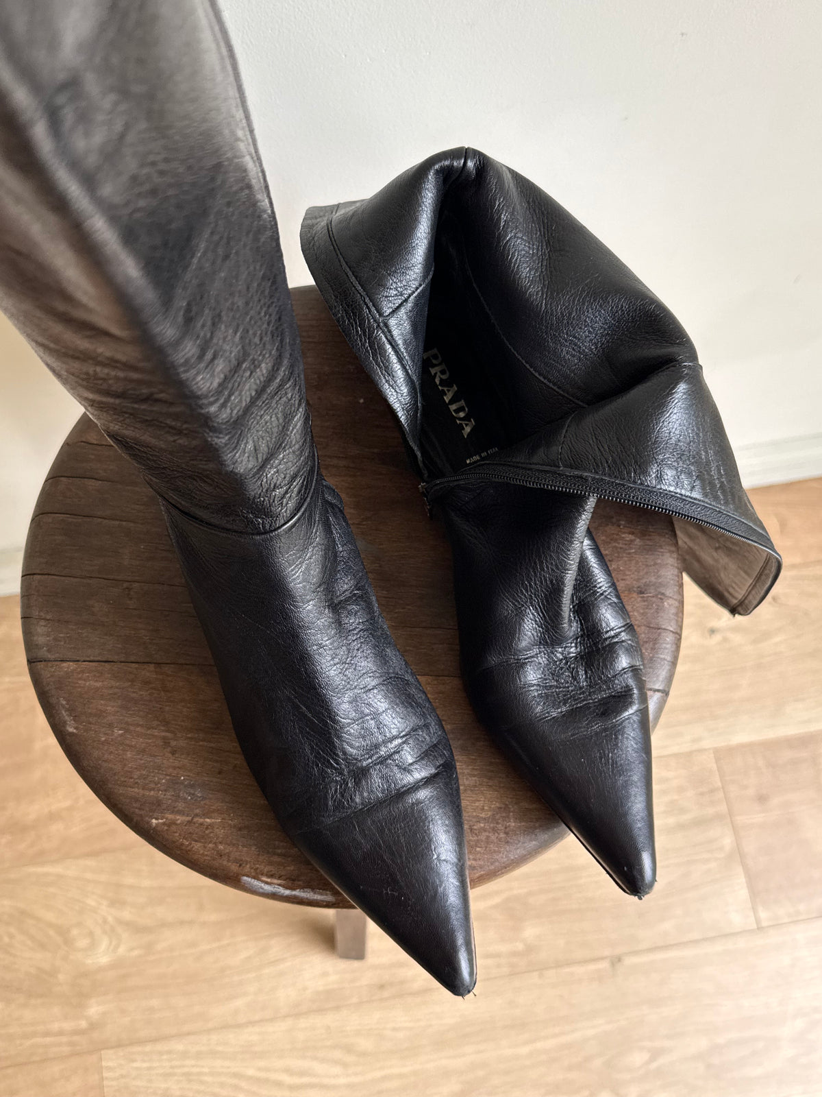 90's Prada Knee High Boots, 38.5