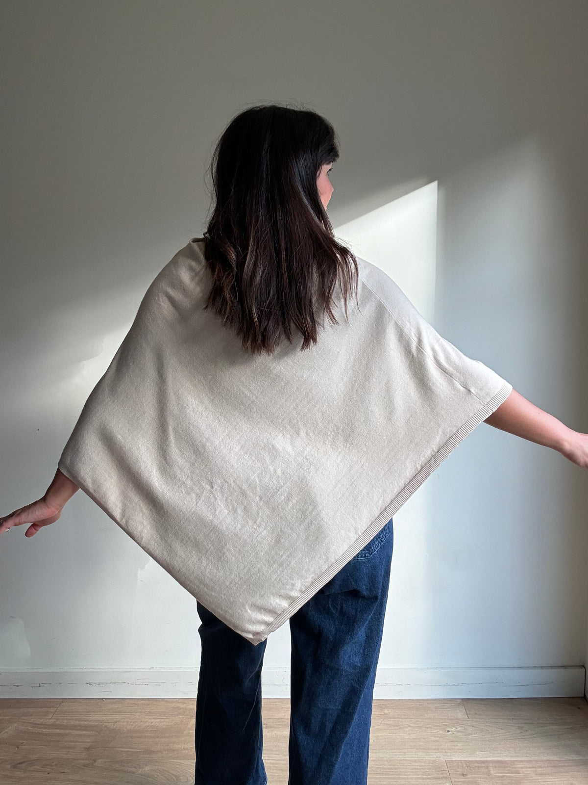 Triangle Cape Jumper Shawl, One Size