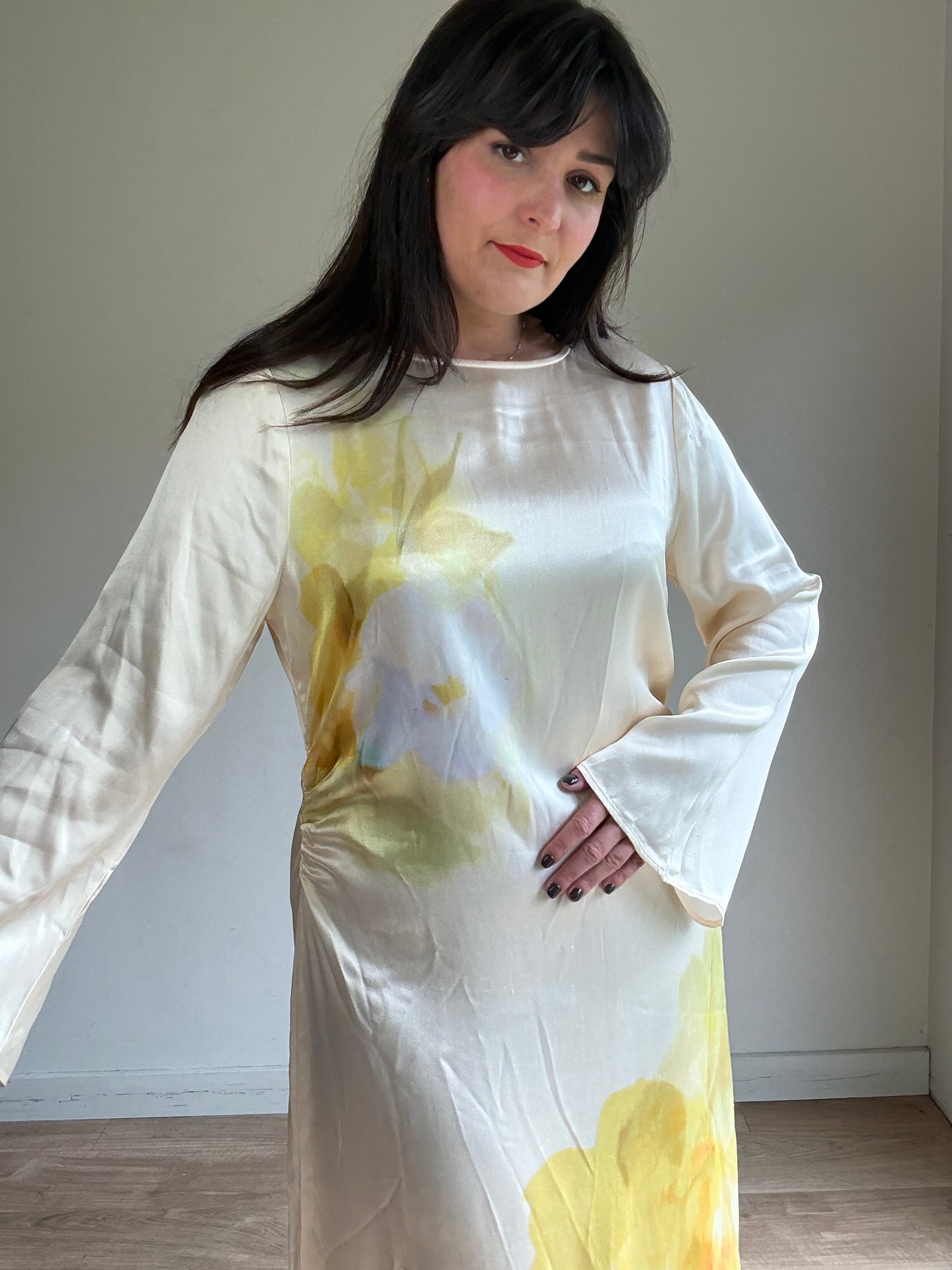 Monsoon NEW Satin Floral Maxi Dress, 16