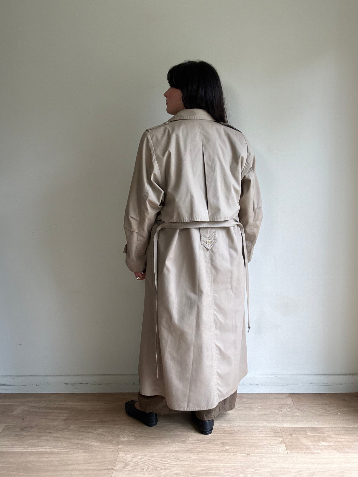 Vintage Wallis Wool Lined Trench Coat, XL