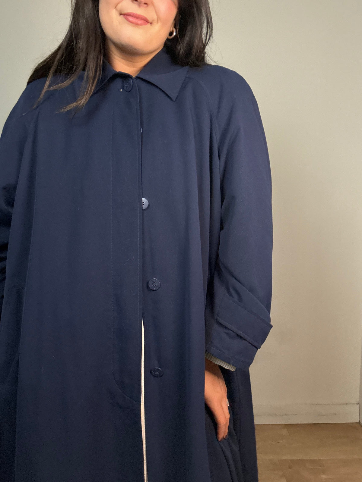 Vintage St Michaels Navy Trench, L