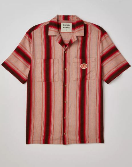 Damson Madder NEW Stripe Patch Shirt, M-L