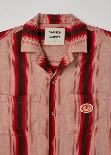 Damson Madder NEW Stripe Patch Shirt, M-L