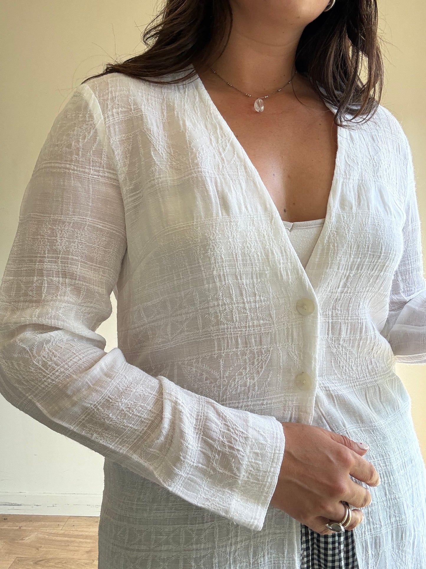 Vintage RR Linen Mix Longline Top, M