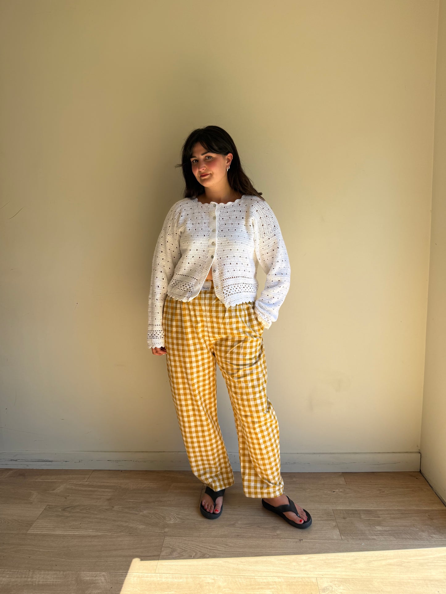 Stalf Gingham Cocoon Leg Trousers, M-L