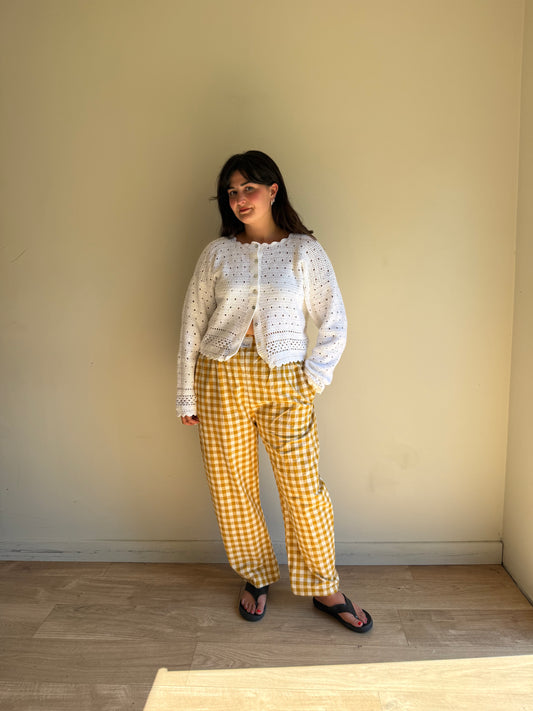 Stalf Gingham Cocoon Leg Trousers, M-L