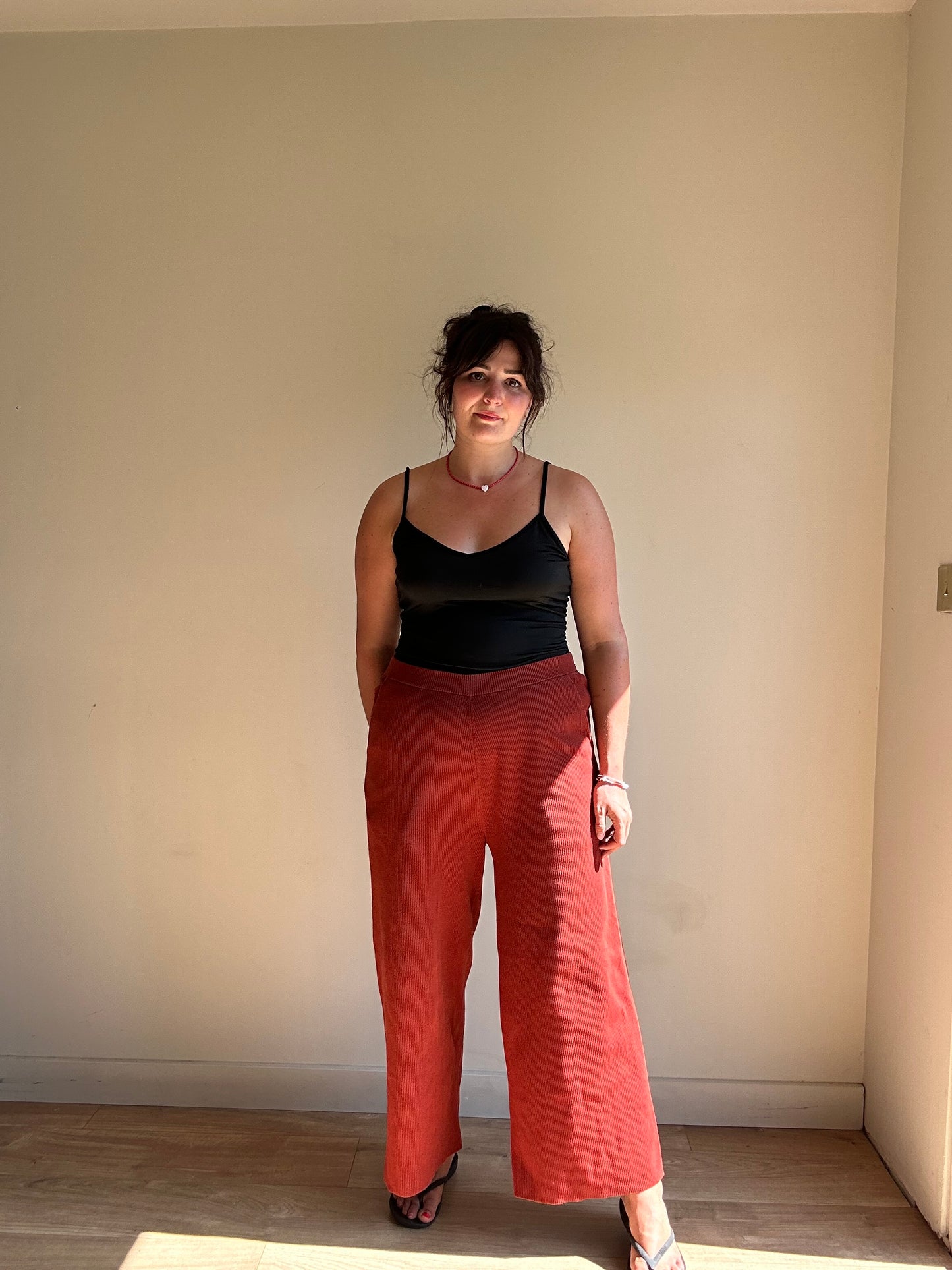 Arket Ribbed Wide Leg Trousers, L/XL
