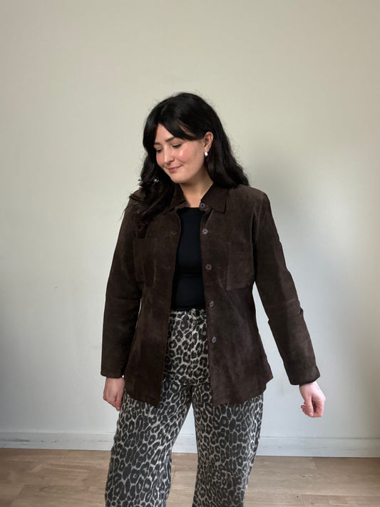 Vintage Suede Shirt Jacket, S/M