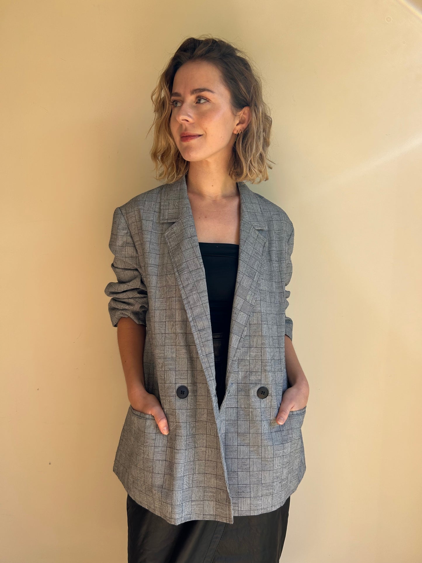 80’s Kays Vintage Check Skirt Suit, 8-10